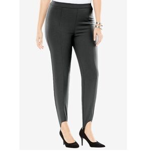 NEW ROAMAN'S Bend Over gray‎ stretch stirrup pants 26W